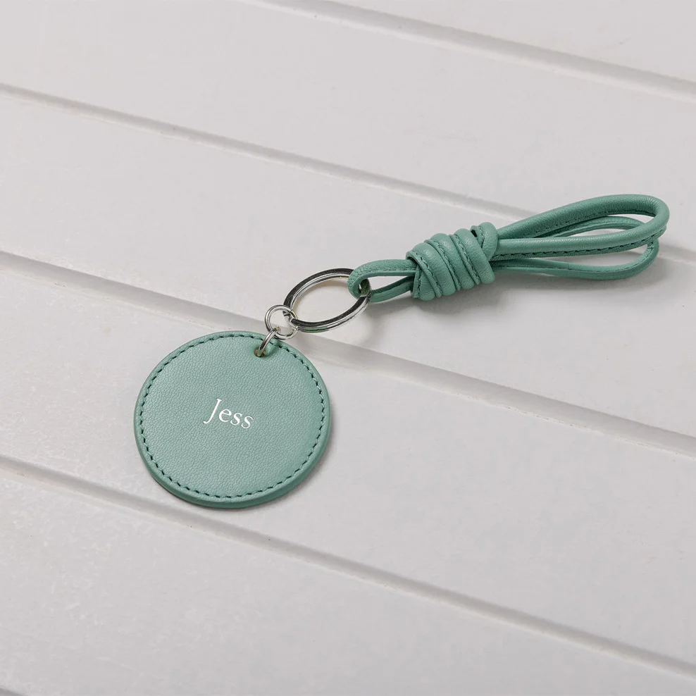 Personalised Leather Rope Keyring - Tiffany Blue - Image 4
