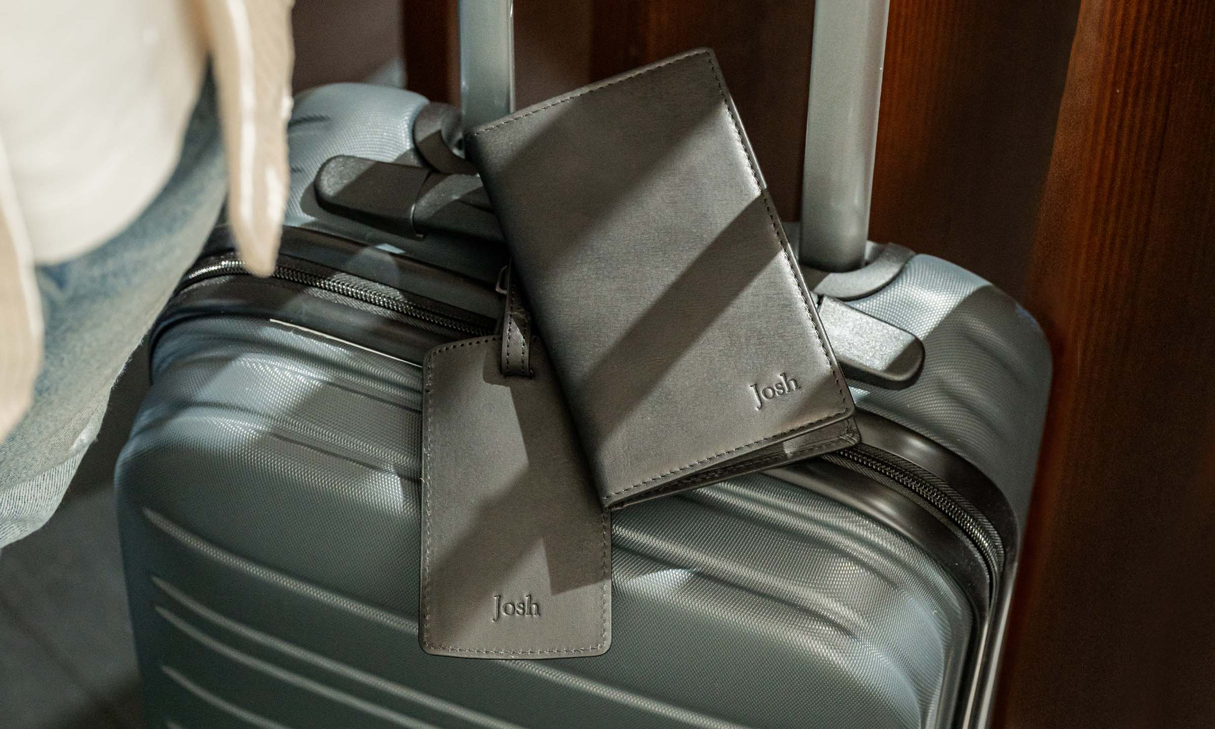 Personalised Leather Travel Set - Black