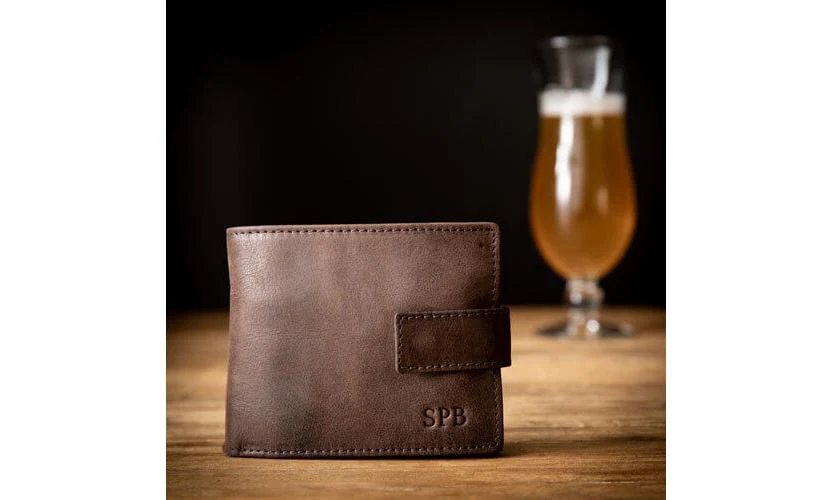 Personalised Leather Wallet - Brown