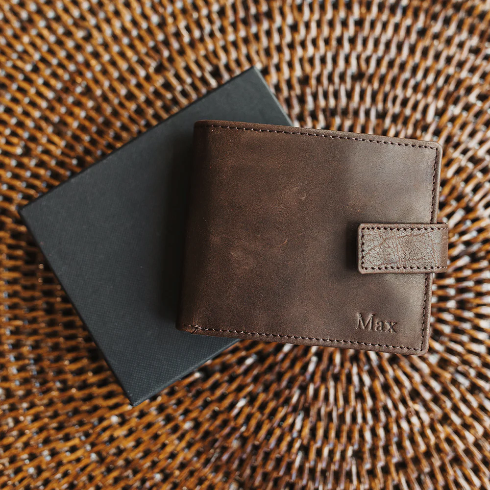 Personalised Leather Wallet - Brown - Image 3