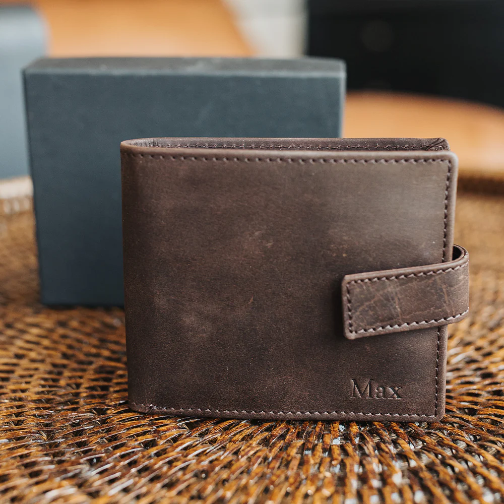 Personalised Leather Wallet - Brown - Image 4
