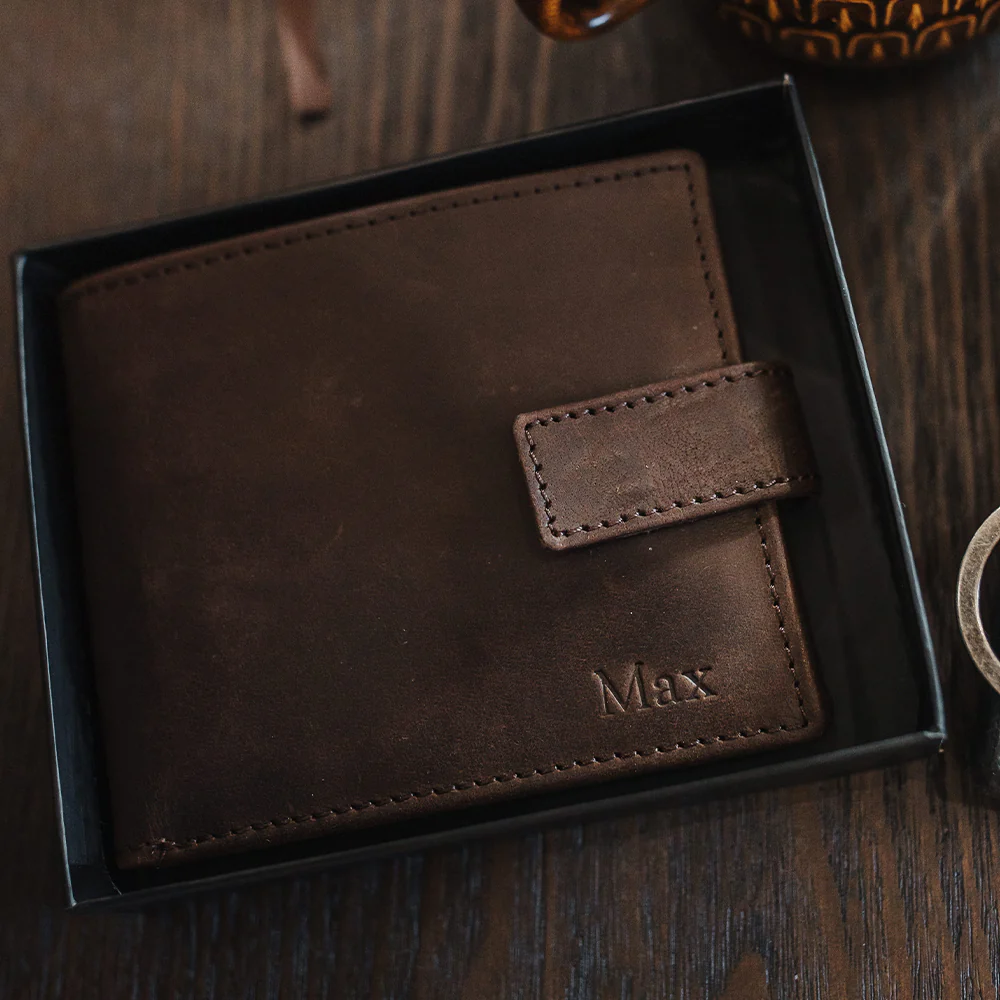 Personalised Leather Wallet - Brown - Image 6