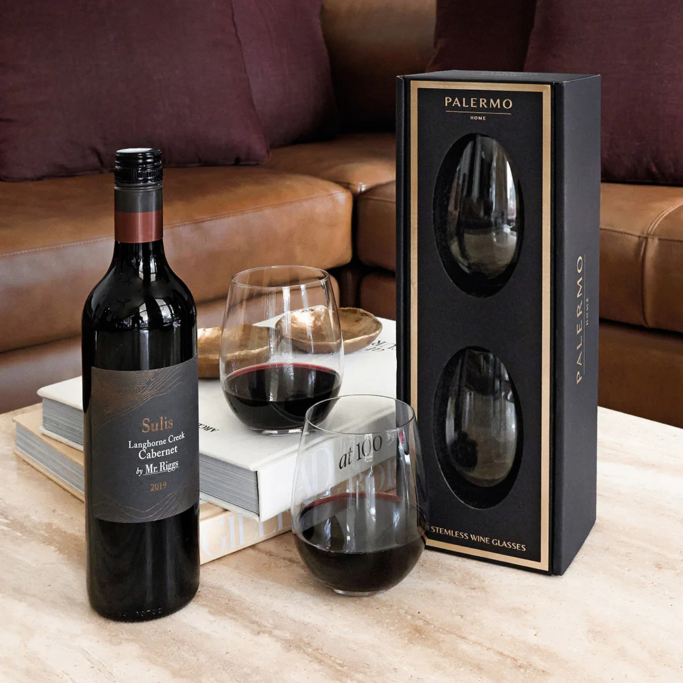 Red Wine & Stemless Wine Glasses Gift Set - Image 2