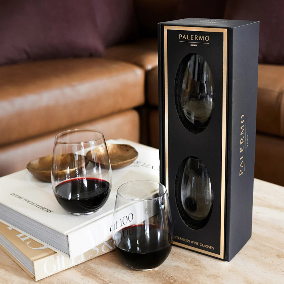 Red Wine & Stemless Wine Glasses Gift Set - Image 3