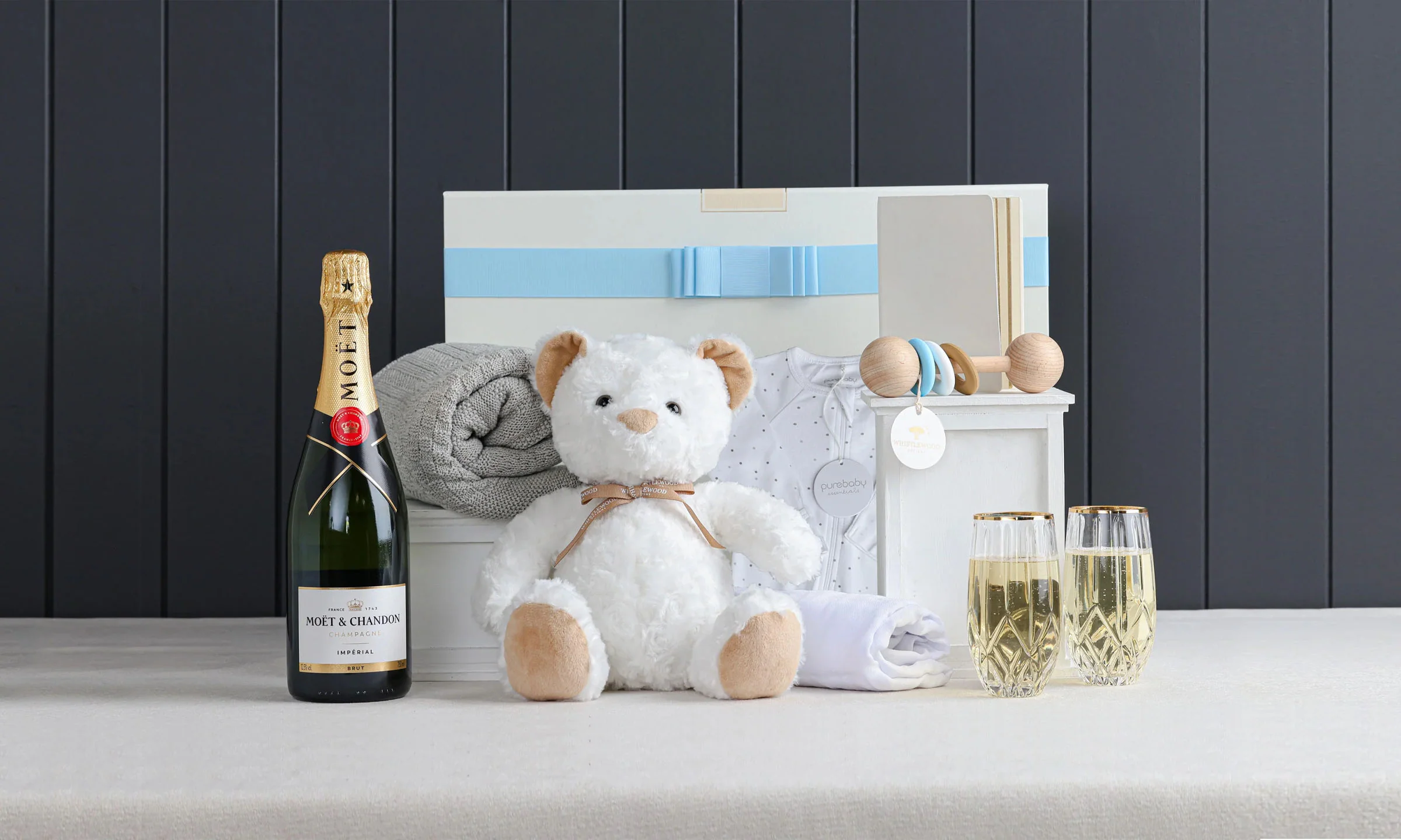 Sheridan Baby Boy Snuggles with Moët Hamper