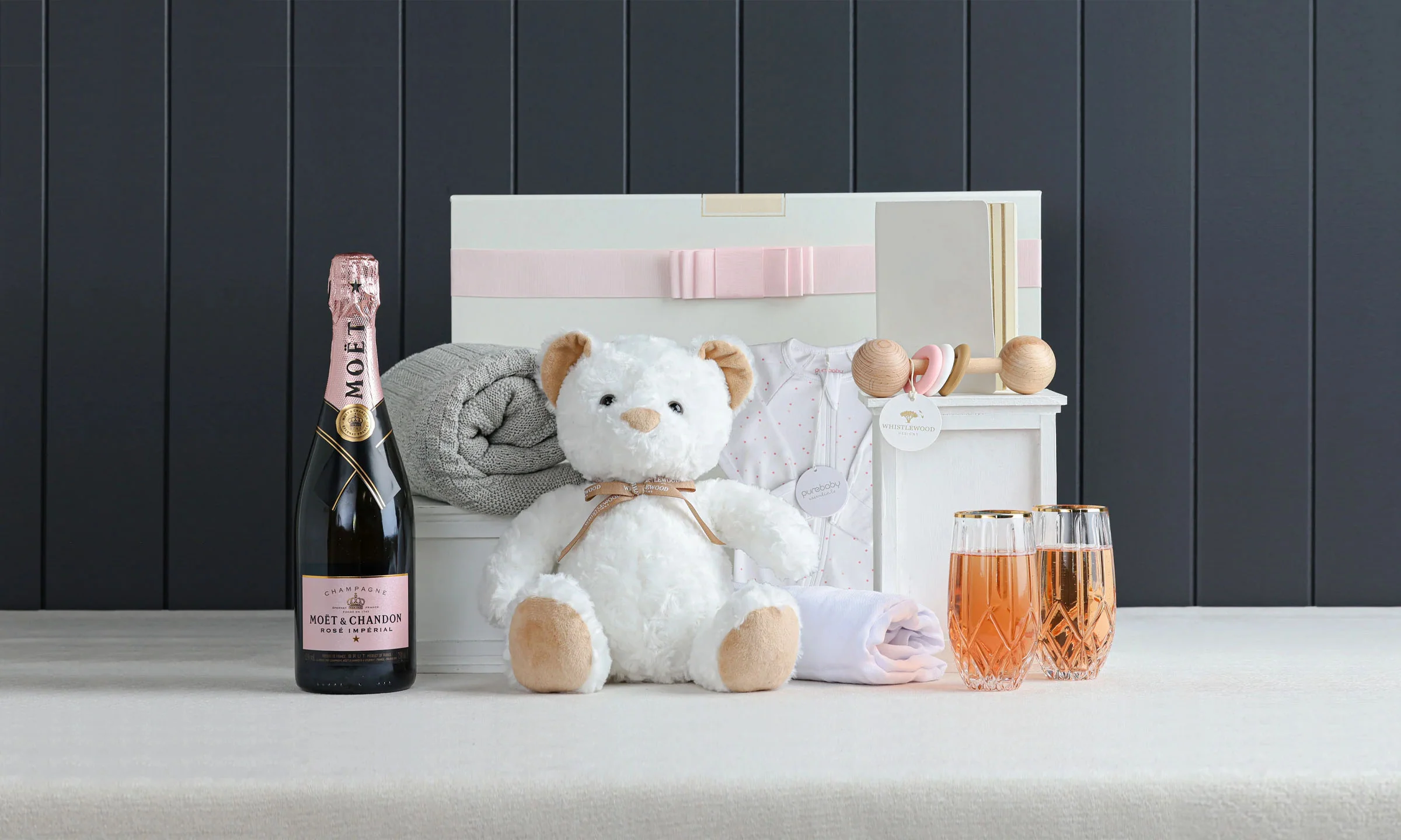 Sheridan Baby Girl Snuggles with Moët Hamper