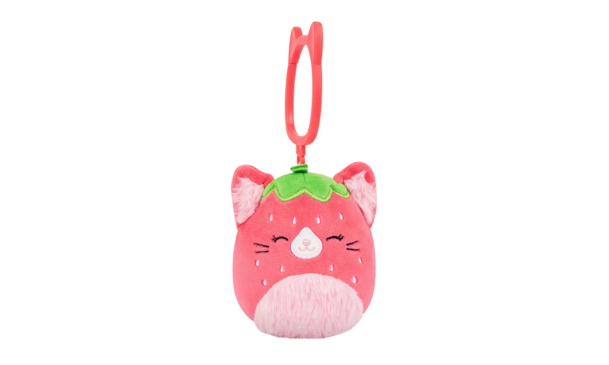 Squishmallows 3.5 Inch Strawberry Cat Clip-a-long