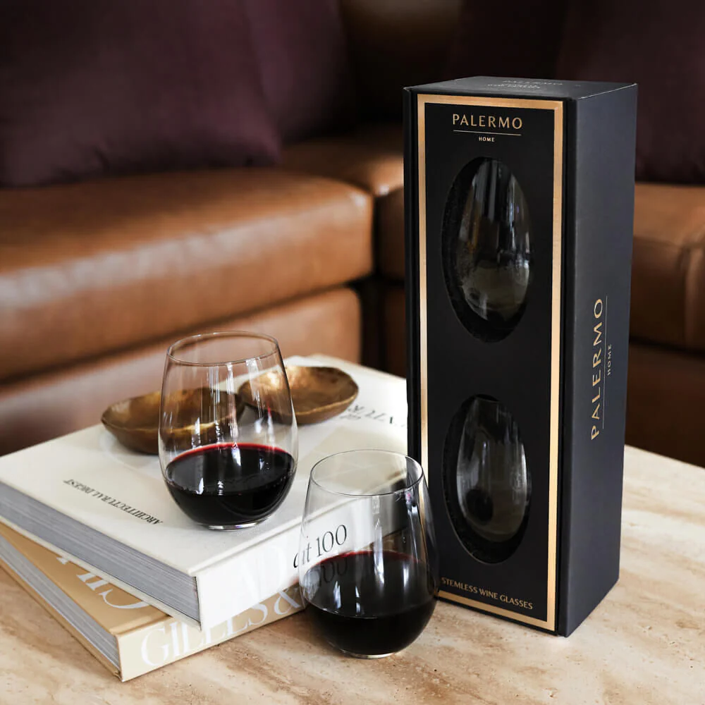 Stemless Wine Glasses & Marble Coasters (set of 2) - Image 3