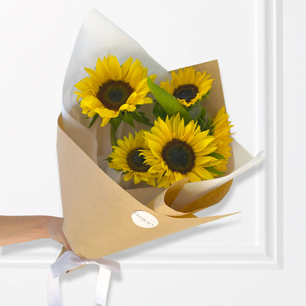 Sunflower Bouquet with Sparkling Wine Gift Box & Chocolates - Image 2